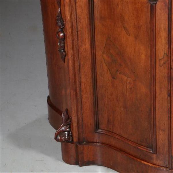 Grote foto antieke kast lage mahonie kast dressoir met spiegel serpentine shaped ca. 1870 met spiegelwand antiek en kunst spiegels