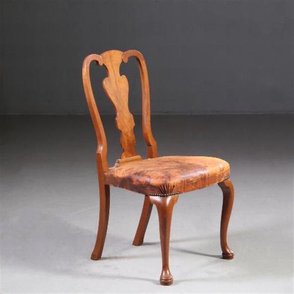 Grote foto antieke stoelen stel van 8 eetkamerstoelen 2 met armleuningen ca. 1920 prijs incl bekleding naar antiek en kunst stoelen en banken