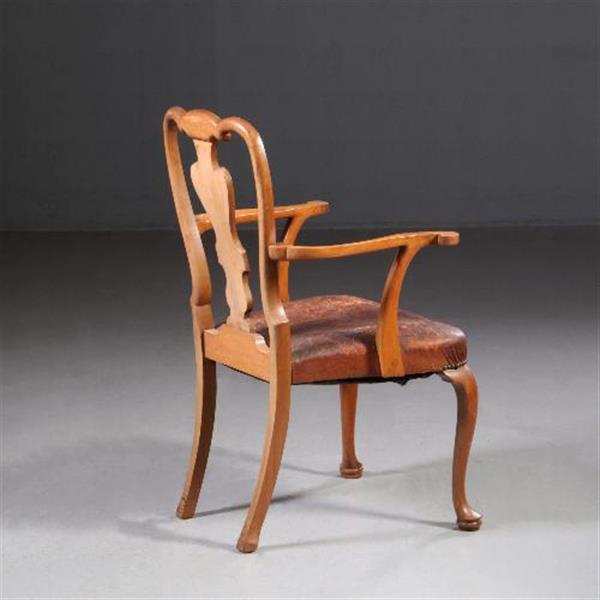 Grote foto antieke stoelen stel van 8 eetkamerstoelen 2 met armleuningen ca. 1920 prijs incl bekleding naar antiek en kunst stoelen en banken