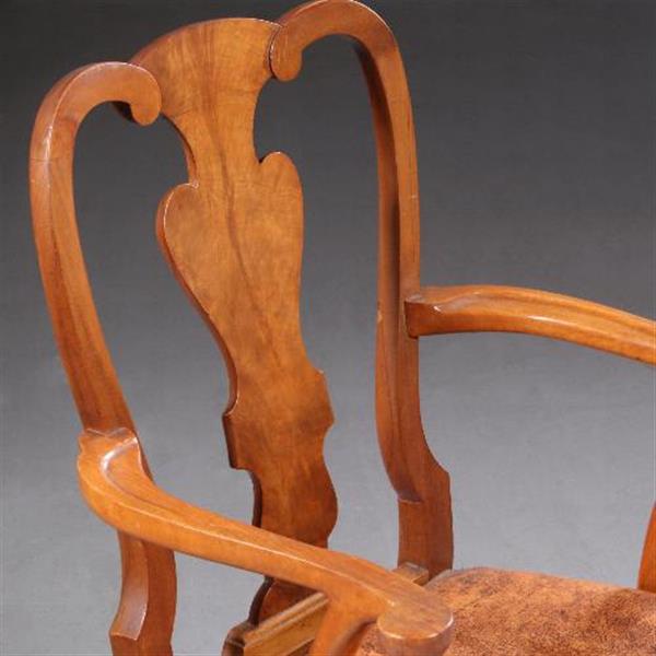 Grote foto antieke stoelen stel van 8 eetkamerstoelen 2 met armleuningen ca. 1920 prijs incl bekleding naar antiek en kunst stoelen en banken