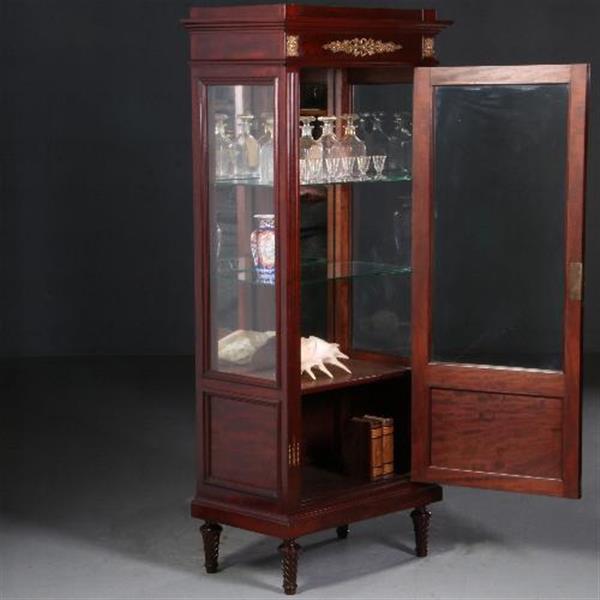 Grote foto antieke kast hollandse mahonie empire stijl vitrine ca. 1880 met brons beslag no.662716 antiek en kunst stoelen en banken