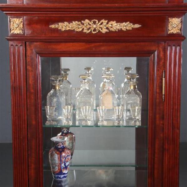 Grote foto antieke kast hollandse mahonie empire stijl vitrine ca. 1880 met brons beslag no.662716 antiek en kunst stoelen en banken
