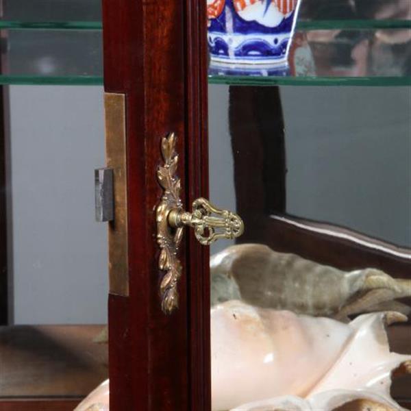 Grote foto antieke kast hollandse mahonie empire stijl vitrine ca. 1880 met brons beslag no.662716 antiek en kunst stoelen en banken