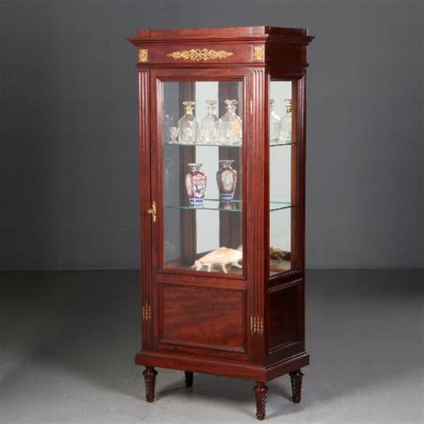 Grote foto antieke kast hollandse mahonie empire stijl vitrine ca. 1880 met brons beslag no.662716 antiek en kunst stoelen en banken