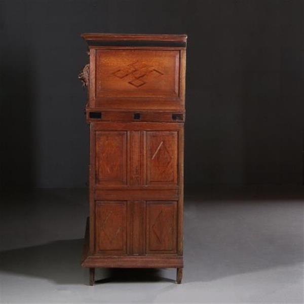 Grote foto antieke kasten zeeuwse vierdeurskast ca. 1660 met kussens en ebbenhout no.681429 antiek en kunst stoelen en banken