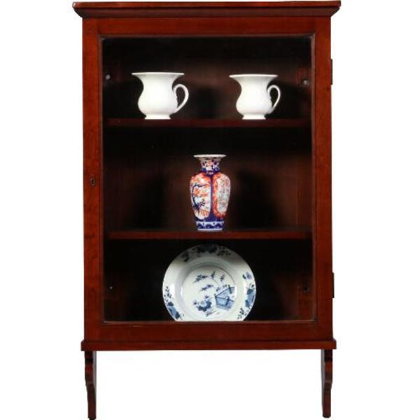 Grote foto wandkastje vitrine met n deur en verstelbare planken ca. 1860 mahonie no.671935 antiek en kunst stoelen en banken