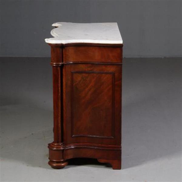 Grote foto antieke kasten orgelgebogen commode mat wit marmer ca. 1870 zeer rijk uitgevoerd meubel no.70096 antiek en kunst stoelen en banken