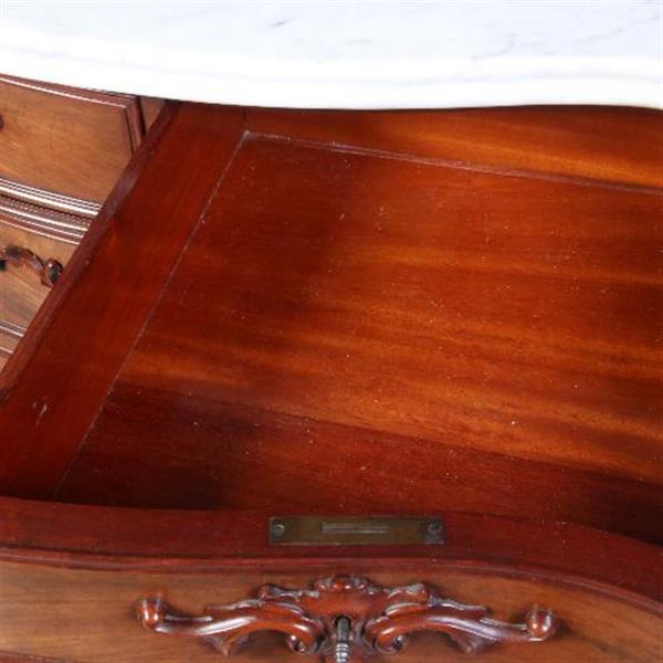 Grote foto antieke kasten orgelgebogen commode mat wit marmer ca. 1870 zeer rijk uitgevoerd meubel no.70096 antiek en kunst stoelen en banken