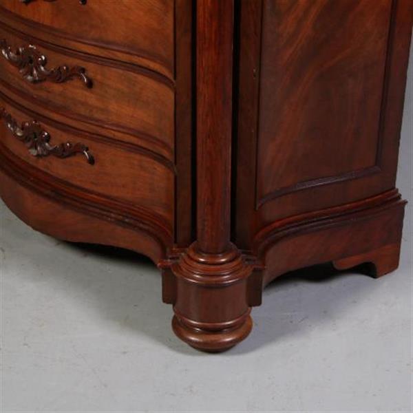 Grote foto antieke kasten orgelgebogen commode mat wit marmer ca. 1870 zeer rijk uitgevoerd meubel no.70096 antiek en kunst stoelen en banken