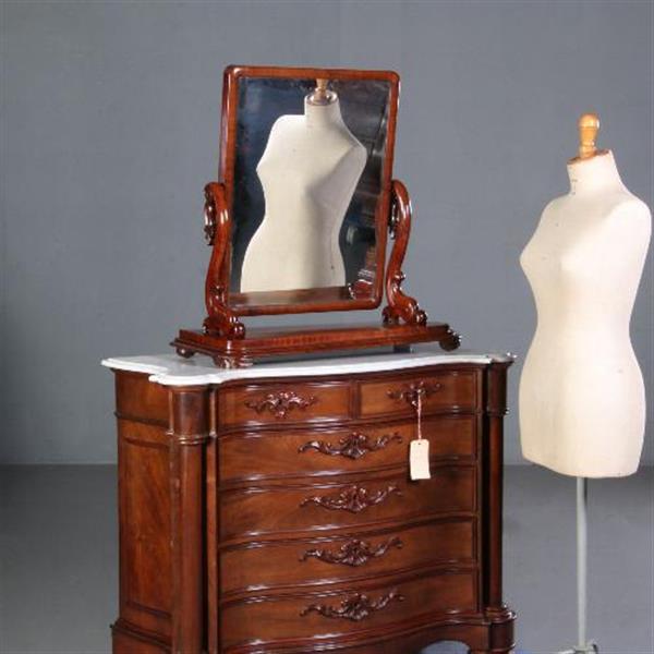 Grote foto antieke victoriaanse kapspiegel kleine passpiegel ca. 1875 in mahoniehout no. 702544 hoogte 0 8 antiek en kunst spiegels