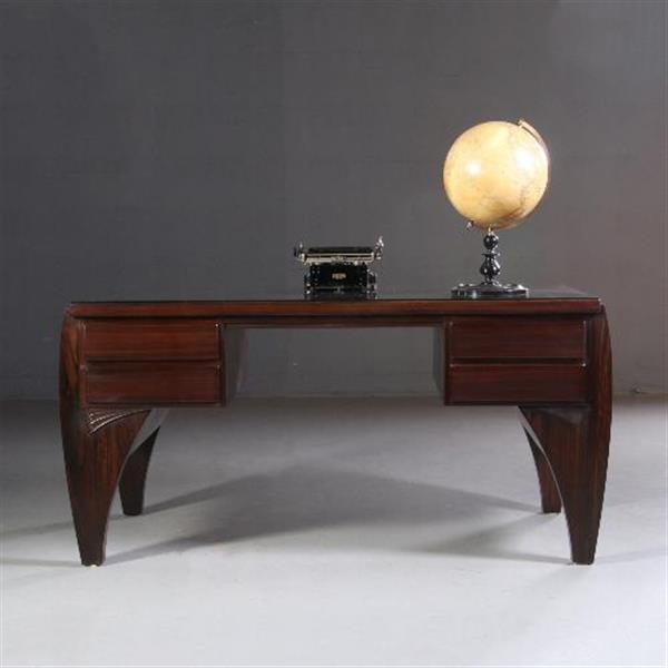 Grote foto antieke bureaus groot coromandel bureau met bureaustoel art deco ca. 1910 no.702548 antiek en kunst stoelen en banken