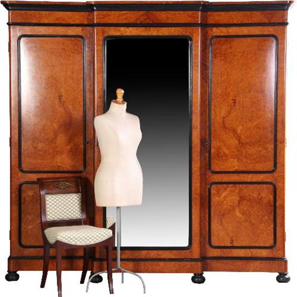 Grote foto antieke kast horrix willem iii kast ca. 1870 in blond thuya wortel met zwart gepolitoerd lijstwerk antiek en kunst stoelen en banken