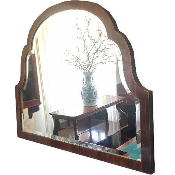 Grote foto antieke spiegel grote art deco palissander wandspiegel ca. 1925 frankrijk 111 x 85 cm no.481879 antiek en kunst spiegels