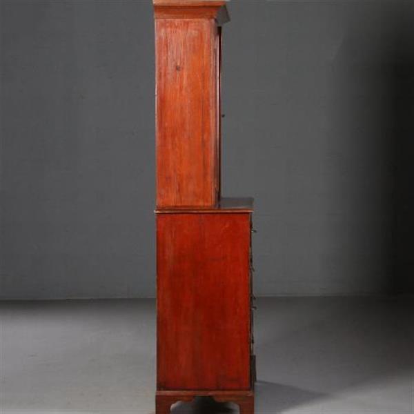 Grote foto antieke kast boekenkast servieskast in mahonie ca. 1880 met oud glas en laden in de onderkast n antiek en kunst stoelen en banken