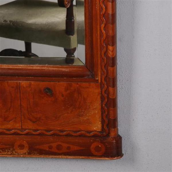 Grote foto antieke spiegels rijk ingelegde noten en mahonie spiegel met facet geslepen glas no.752837 hoogte antiek en kunst spiegels