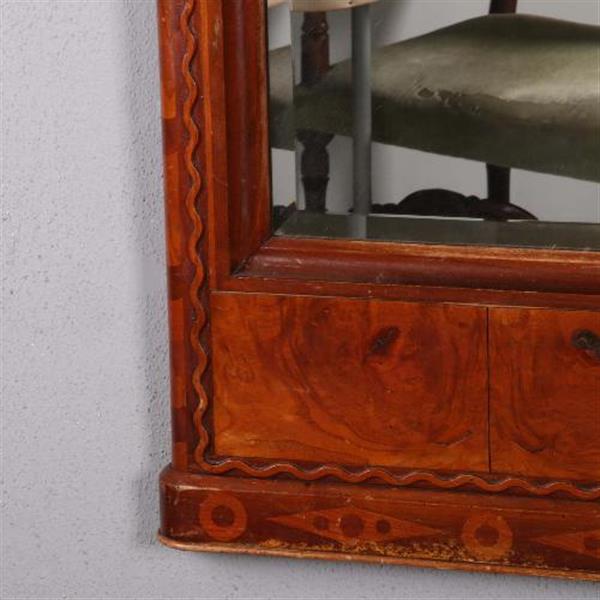 Grote foto antieke spiegels rijk ingelegde noten en mahonie spiegel met facet geslepen glas no.752837 hoogte antiek en kunst spiegels
