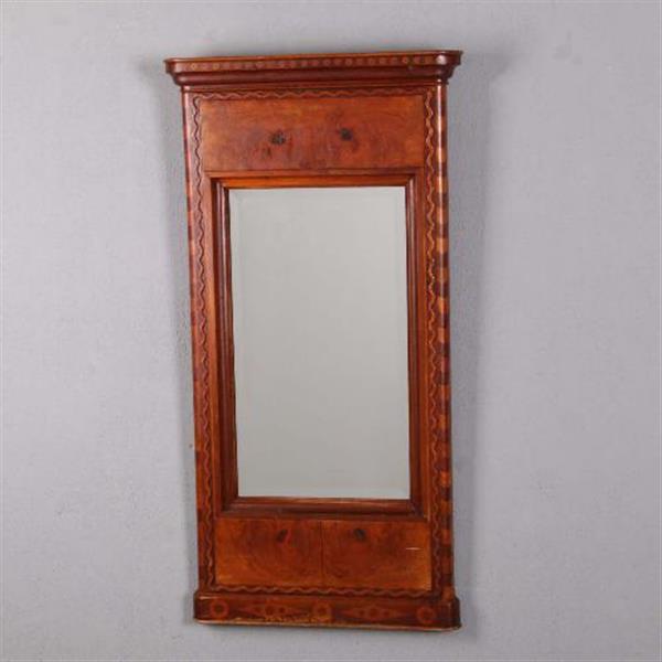 Grote foto antieke spiegels rijk ingelegde noten en mahonie spiegel met facet geslepen glas no.752837 hoogte antiek en kunst spiegels
