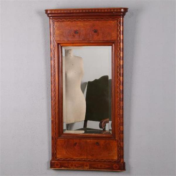 Grote foto antieke spiegels rijk ingelegde noten en mahonie spiegel met facet geslepen glas no.752837 hoogte antiek en kunst spiegels