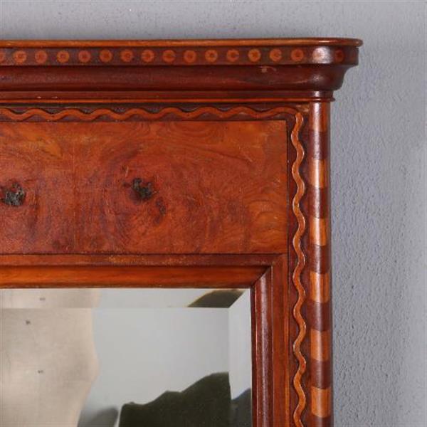 Grote foto antieke spiegels rijk ingelegde noten en mahonie spiegel met facet geslepen glas no.752837 hoogte antiek en kunst spiegels