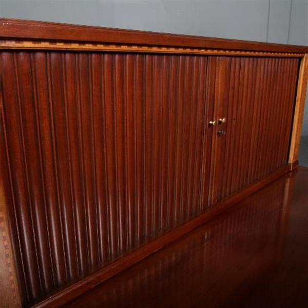 Grote foto antieke mahonie werktafel in louis seize stijl ca. 1890 met 2 grote laden en een opzetkast no.76241 antiek en kunst stoelen en banken