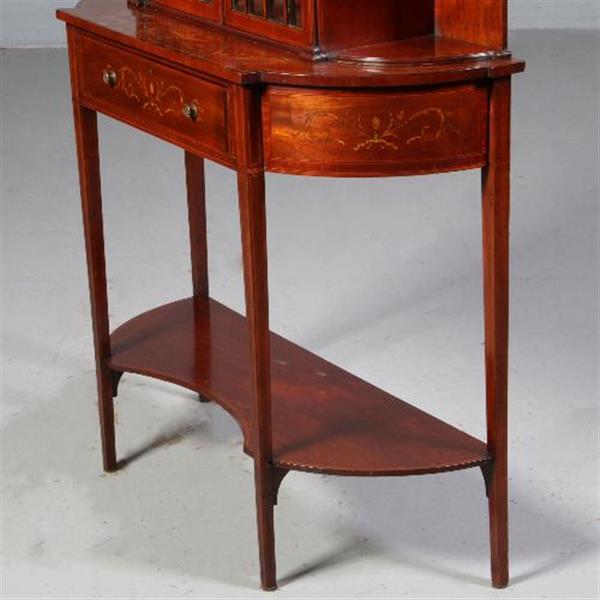 Grote foto antieke kast maple co salonkast vitrinekast ca. 1870 mahonie met inleg no.771751 antiek en kunst stoelen en banken
