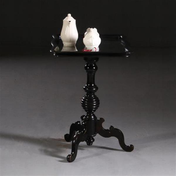 Grote foto antieke bijzettafel wijntafel bijzettafel willem iii ca. 1875 zwart gepolitoerd no. 782323 antiek en kunst stoelen en banken