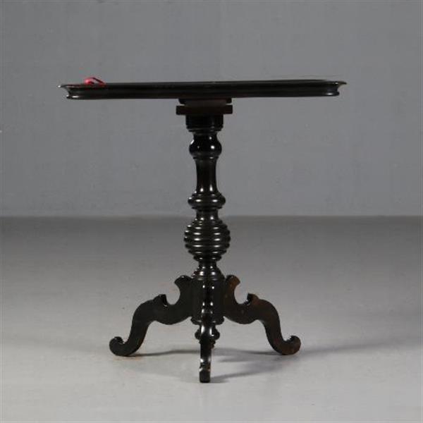 Grote foto antieke bijzettafel wijntafel bijzettafel willem iii ca. 1875 zwart gepolitoerd no. 782323 antiek en kunst stoelen en banken