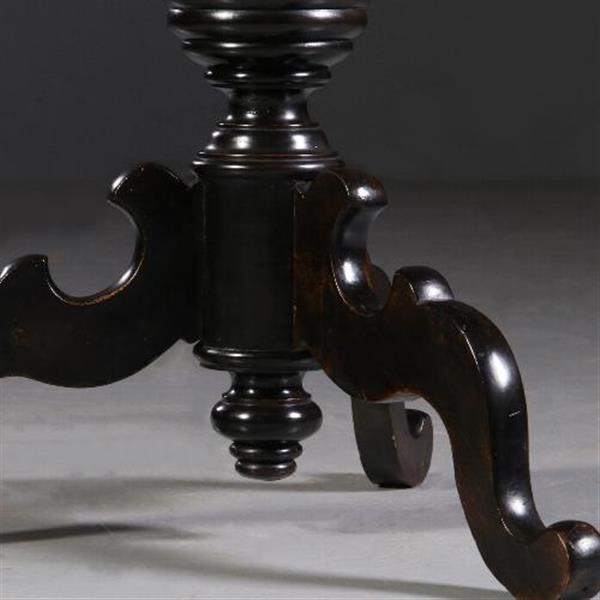Grote foto antieke bijzettafel wijntafel bijzettafel willem iii ca. 1875 zwart gepolitoerd no. 782323 antiek en kunst stoelen en banken
