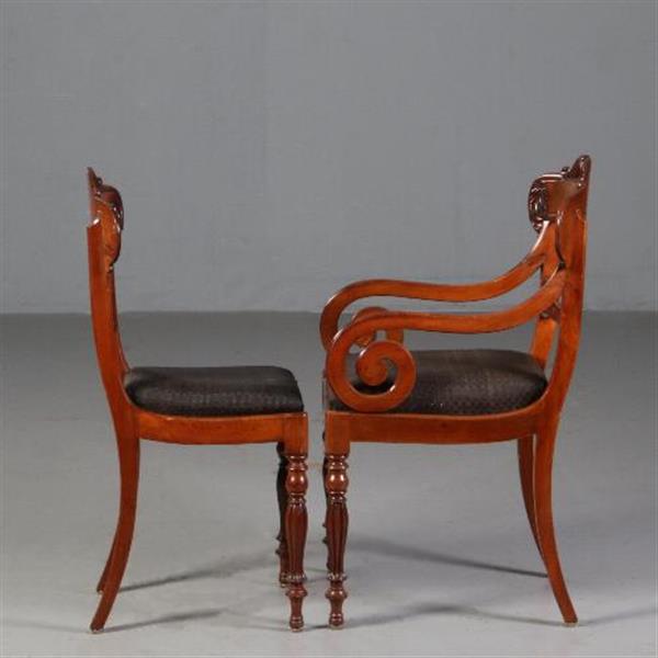Grote foto antieke stoelen stel van 6 eetkamerstoelen 1 armstoel ca. 1835 incl. bekleding naar wens no.7 antiek en kunst stoelen en banken