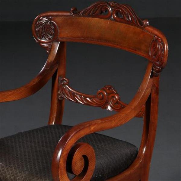 Grote foto antieke stoelen stel van 6 eetkamerstoelen 1 armstoel ca. 1835 incl. bekleding naar wens no.7 antiek en kunst stoelen en banken