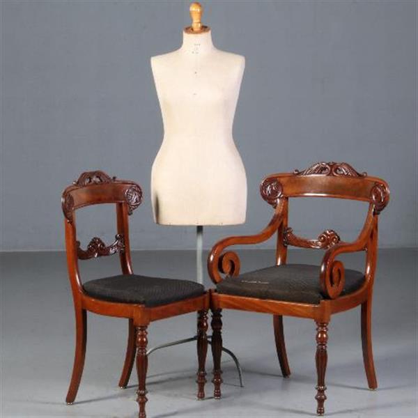 Grote foto antieke stoelen stel van 6 eetkamerstoelen 1 armstoel ca. 1835 incl. bekleding naar wens no.7 antiek en kunst stoelen en banken