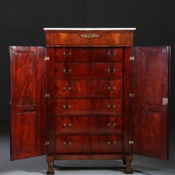 Grote foto antieke kast franse empire chiffonni re met 4 deuren 2 frontaal en twee aan de zijkanten no.7 antiek en kunst stoelen en banken
