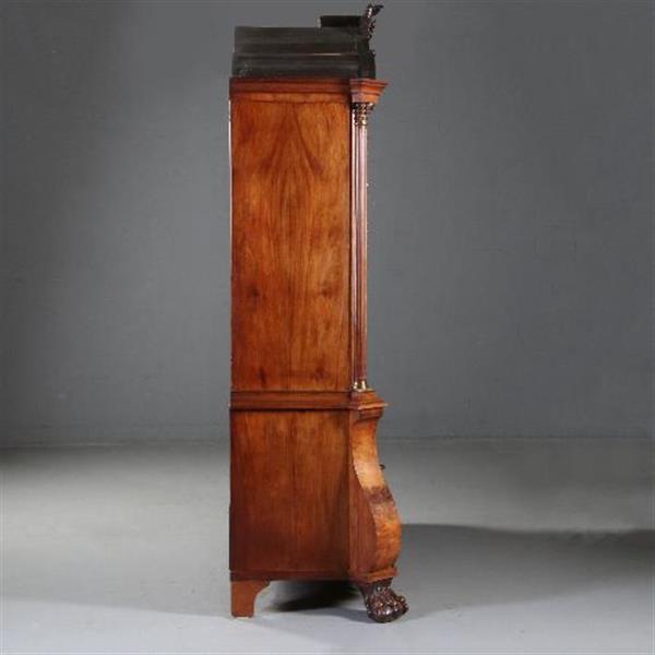 Grote foto antieke kast hollands bloemmahonie gebogen transition kabinet 1790 no.841215 antiek en kunst stoelen en banken