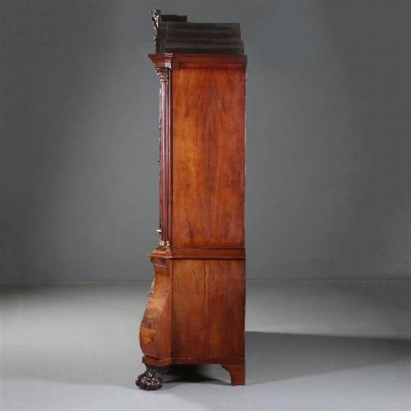 Grote foto antieke kast hollands bloemmahonie gebogen transition kabinet 1790 no.841215 antiek en kunst stoelen en banken