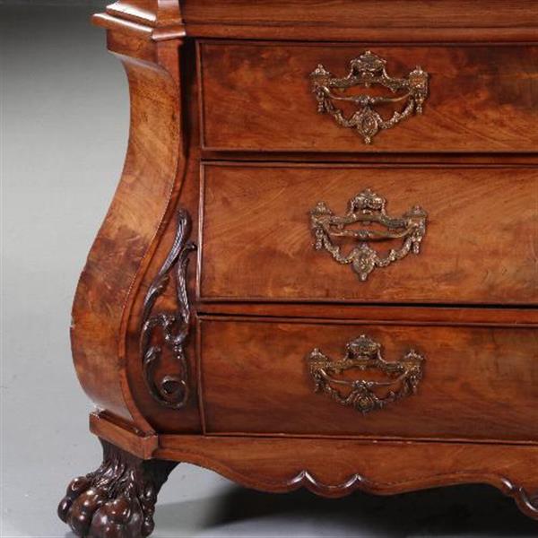 Grote foto antieke kast hollands bloemmahonie gebogen transition kabinet 1790 no.841215 antiek en kunst stoelen en banken