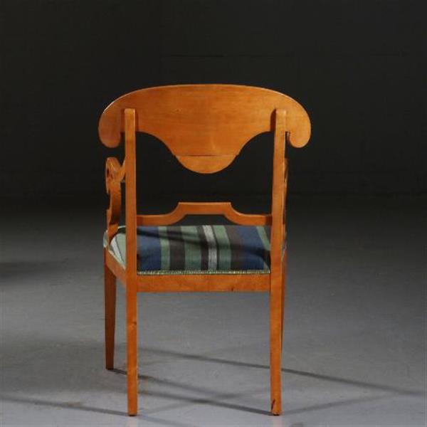 Grote foto antieke stoelen stel van 6 blonde biedermeier stoelen in berkenwortel incl. stof naar keus no.841 antiek en kunst stoelen en banken