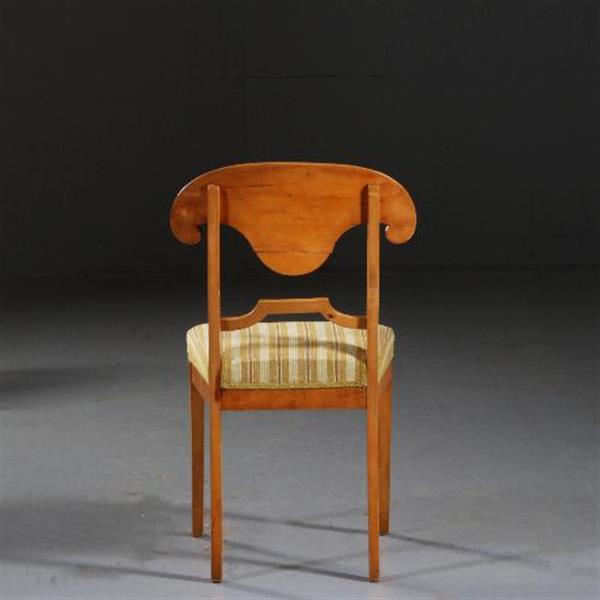 Grote foto antieke stoelen stel van 6 blonde biedermeier stoelen in berkenwortel incl. stof naar keus no.841 antiek en kunst stoelen en banken