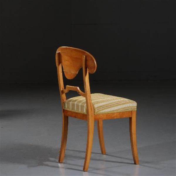 Grote foto antieke stoelen stel van 6 blonde biedermeier stoelen in berkenwortel incl. stof naar keus no.841 antiek en kunst stoelen en banken