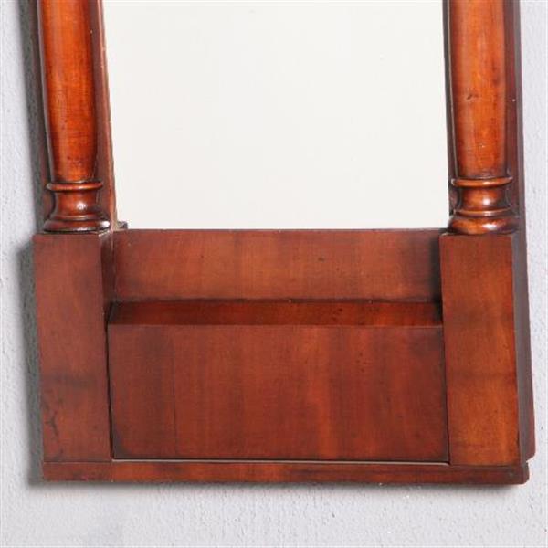 Grote foto antieke spiegels biedermeier spiegel getoogd en met zuiltjes in donker bloemmahonie 1830 no.8510 antiek en kunst spiegels