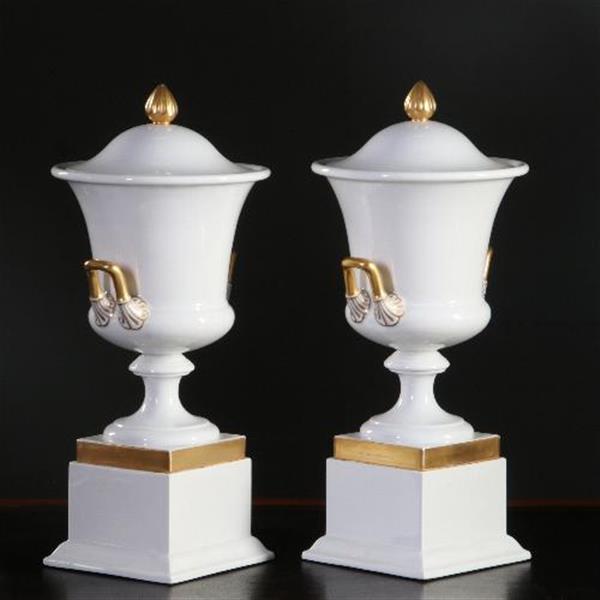 Grote foto antiek varia stel van 2 grote deksel coupes wit porselein met goud rosenthal ca 1910 no.840176 antiek en kunst overige in antiek gebruiksvoorwerpen