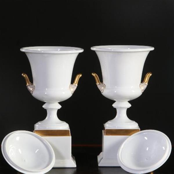 Grote foto antiek varia stel van 2 grote deksel coupes wit porselein met goud rosenthal ca 1910 no.840176 antiek en kunst overige in antiek gebruiksvoorwerpen