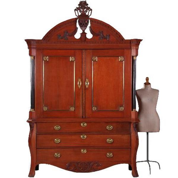 Grote foto antieke kasten reusachtig fries kabinet prachtige oude meekrap kleur no.860460 antiek en kunst stoelen en banken