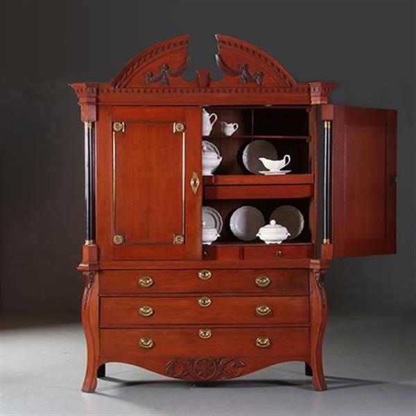 Grote foto antieke kasten reusachtig fries kabinet prachtige oude meekrap kleur no.860460 antiek en kunst stoelen en banken