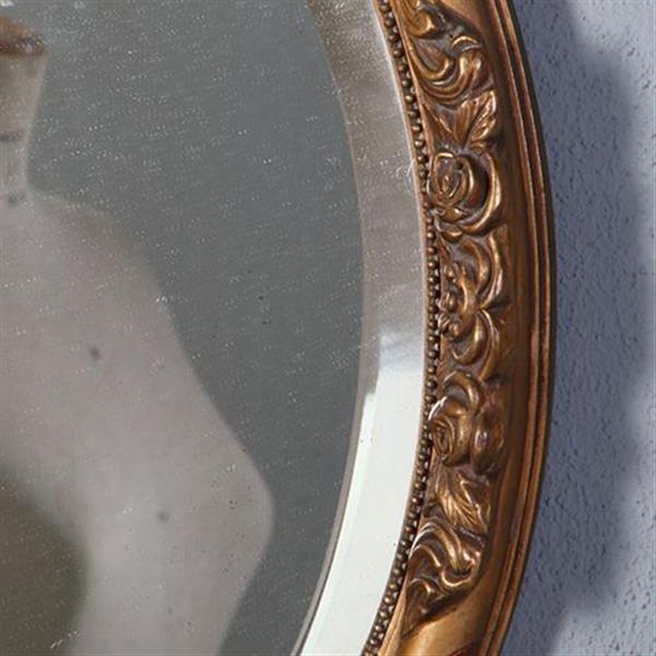 Grote foto antieke spiegels ovale spiegellijst met rood en goud facet geslepen ca 1900 no.851085 hoogte 0 antiek en kunst spiegels