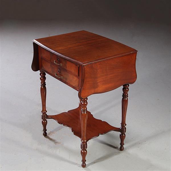 Grote foto antieke bijzettafels hollandse willem iii wandtafel flappentafel in mahonie no.871125 antiek en kunst stoelen en banken