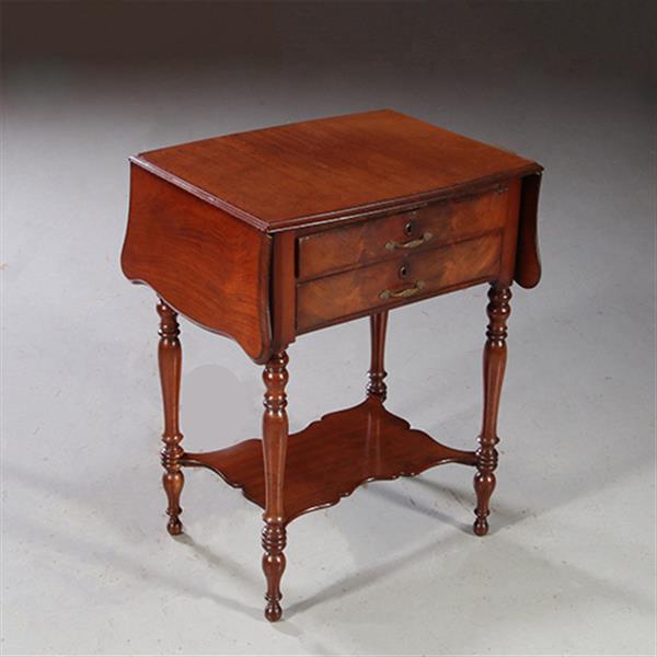 Grote foto antieke bijzettafels hollandse willem iii wandtafel flappentafel in mahonie no.871125 antiek en kunst stoelen en banken