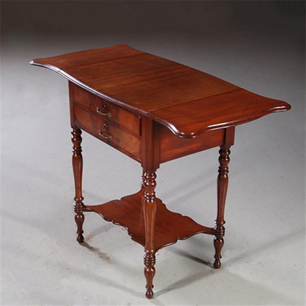 Grote foto antieke bijzettafels hollandse willem iii wandtafel flappentafel in mahonie no.871125 antiek en kunst stoelen en banken