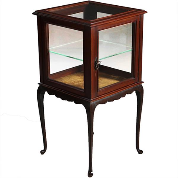 Grote foto antieke bijzettafels vierkante vitrinetafel ca. 1890 in mahonie engeland no.883020 antiek en kunst stoelen en banken