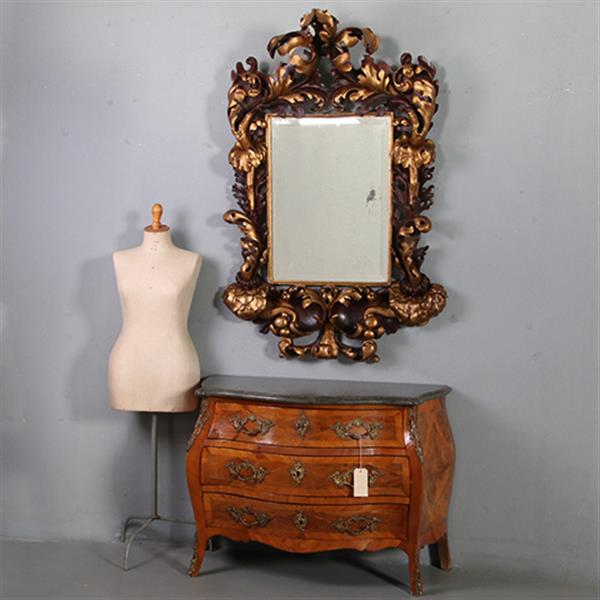 Grote foto grote formaat italiaans barok spiegel hout geneden lijst verguld en gebruineerd ca 1700 no.882440 antiek en kunst spiegels
