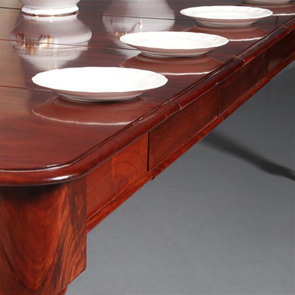 Grote foto smetteloze prachtige lange tafel pullout of coulissetafel ca 1870 victoriaans in mahonie met 4 inleg antiek en kunst stoelen en banken